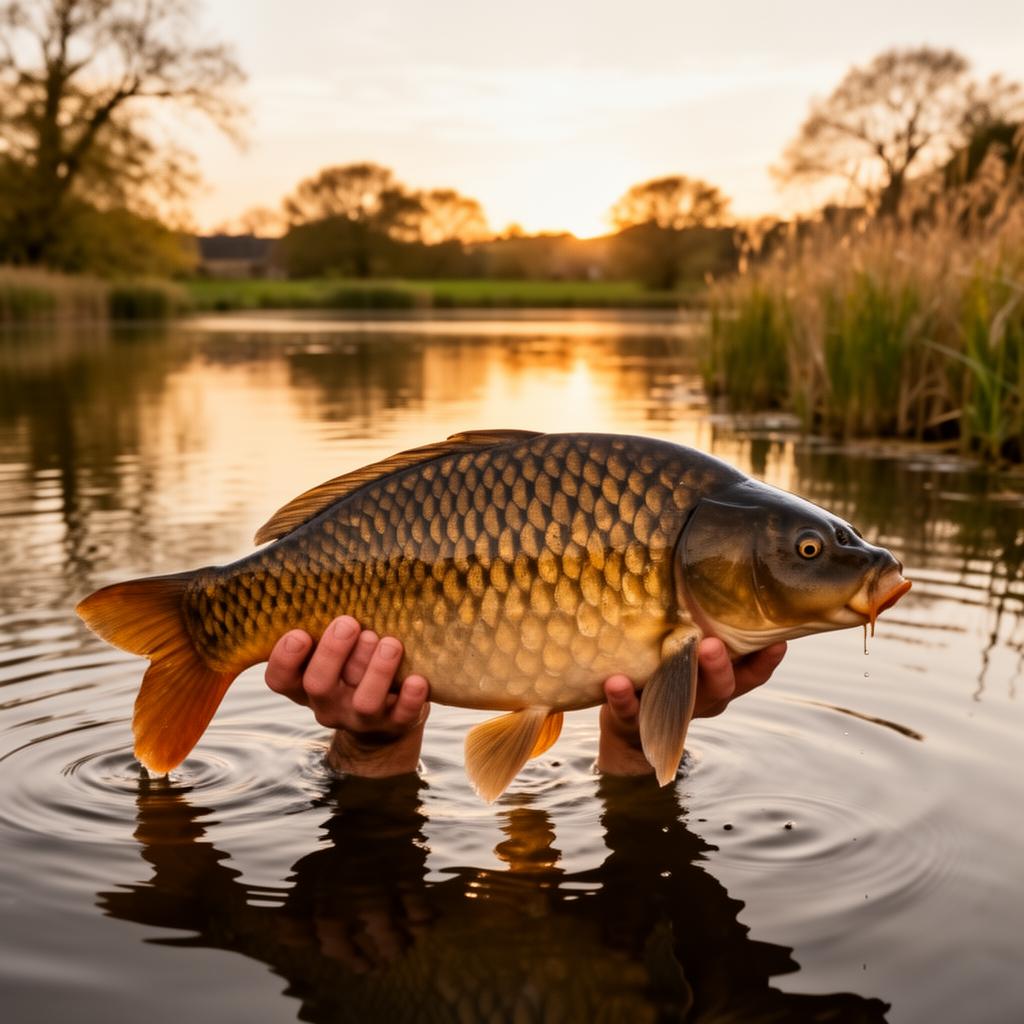 A common carp caught at Lake Pochard in the Cotswold Water Park