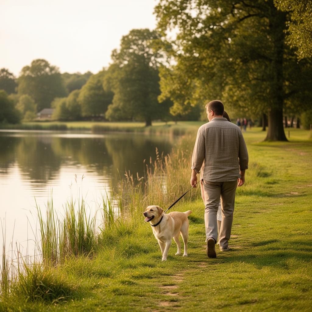 Lakeside path through the Cotswold Water Park